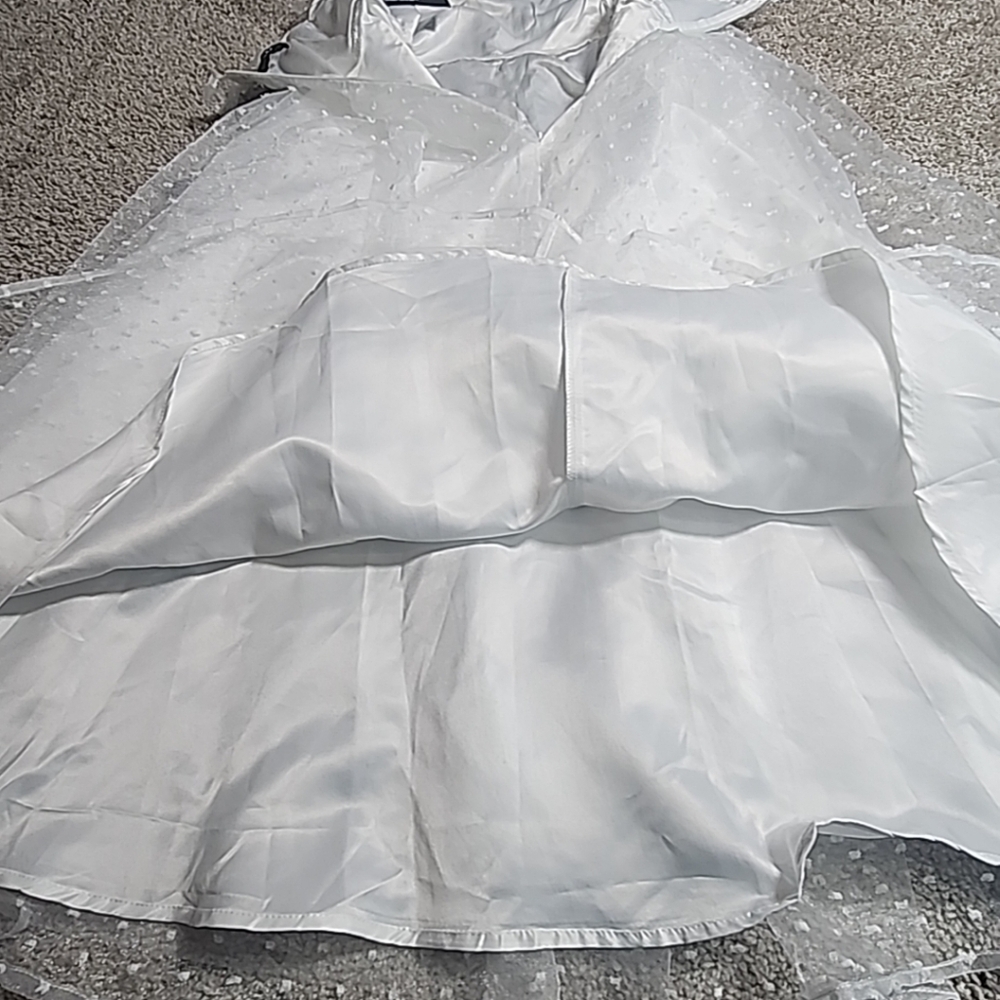Lulus Womens Lined Sheer Strapless White Madi Dress Sz M - Picture 4 of 9